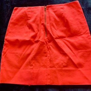 J Crew Red Pleated Skirt